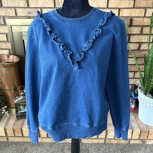 Brooks Brothers Cotton Indigo Terry Sweatshirt Women's Size XL